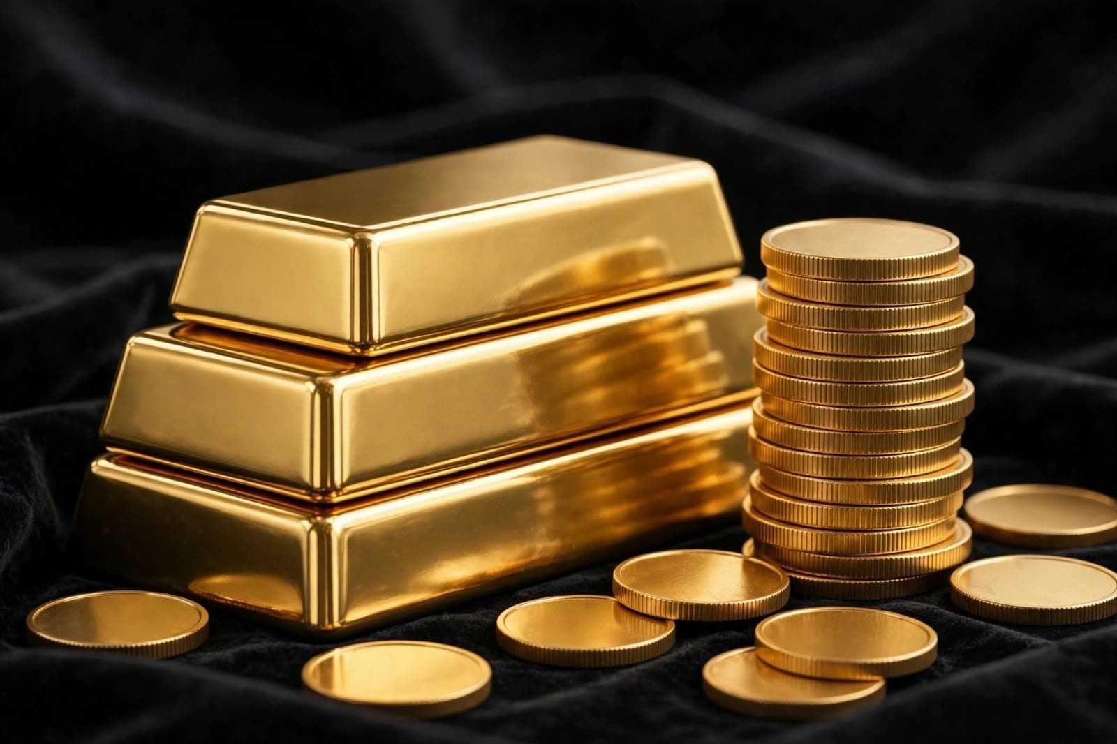 Gold bars and coins ready for client review