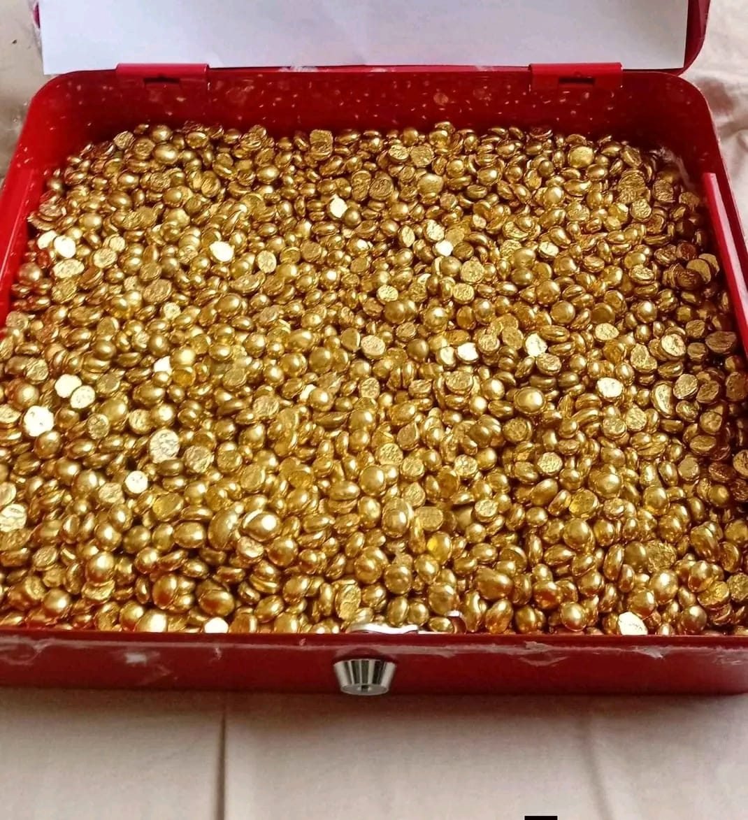 Gold granules, prepared for assay